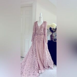 Pink Formal Prom Dress Couture | Size 16